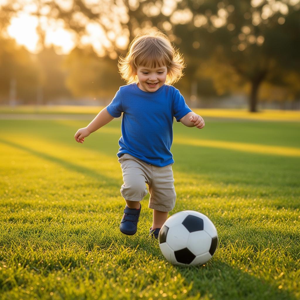 Soccer classes for kids Hollywood FL — young Maccabi player with the ball